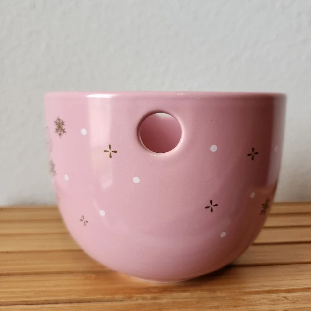 Sanrio 2024 Hello Kitty Christmas Pink Snow Ramen Noodle Large Bowl Warm‎ Wishes